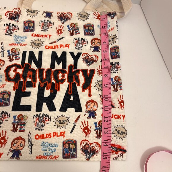🎃 Set of 2 “In My Chucky Era” Canvas Tote Bags | Halloween Candy Bags | Horror - Picture 4 of 7